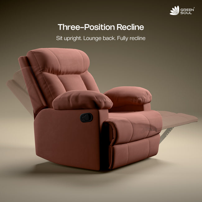 Green Soul  Cloud Single Seater Manual Recliner Sofa