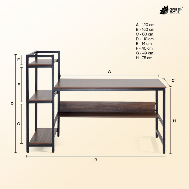 Green Soul Harmony Computer Table for Home pc| Office Table for Home