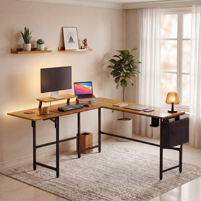 Green Soul Summit L-Shaped Computer Table for Home