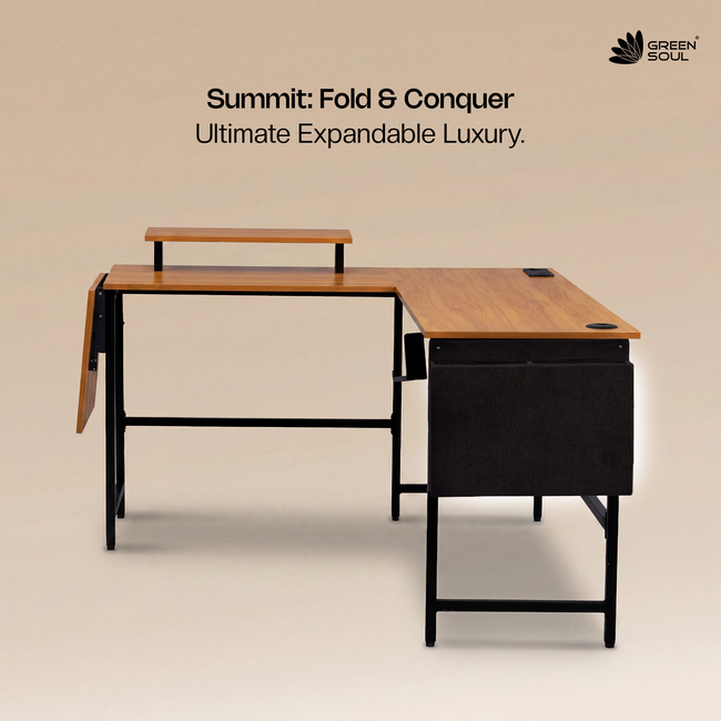Green Soul Summit L-Shaped Computer Table for Home