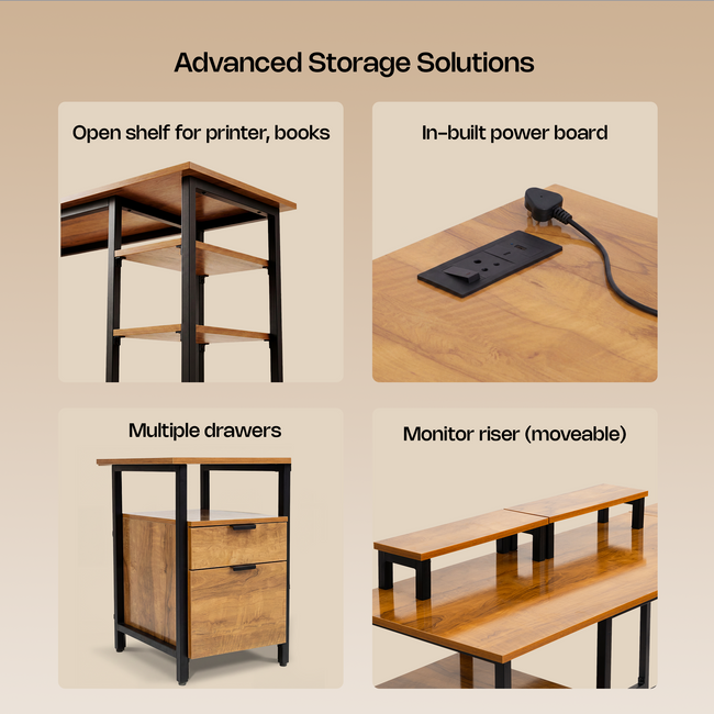 Green Soul Aspire L-Shaped Study Table for Home and Office