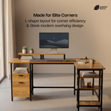 Green Soul Aspire L-Shaped Study Table for Home and Office