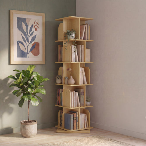 Green Soul BookNest Engineered Wood Rotating Book Shelf