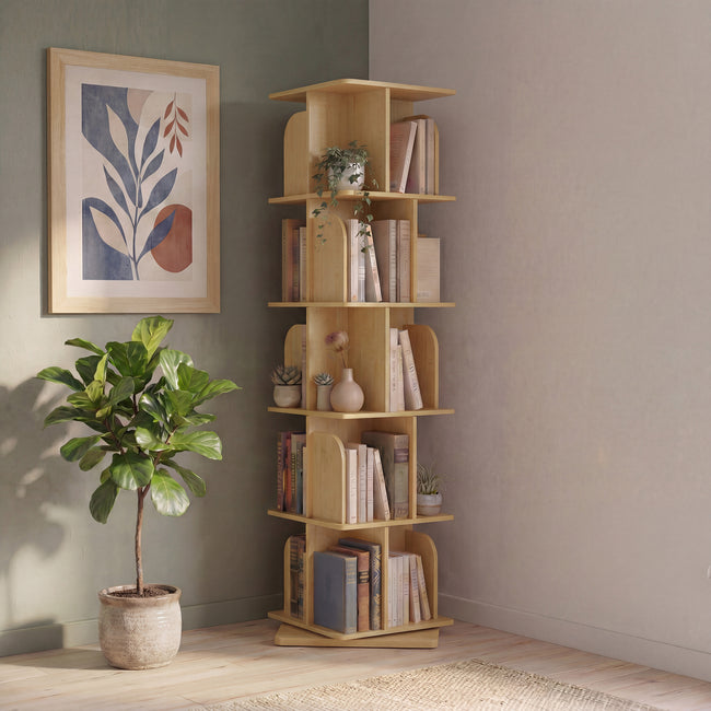 Green Soul BookNest Engineered Wood Rotating Book Shelf