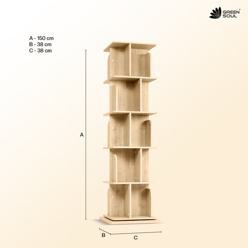 Green Soul BookNest Engineered Wood Rotating Book Shelf
