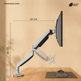 Green Soul Heavy Duty Single Monitor Gas Spring Stand Fits 17-45" Screen-15Kg Weight Capacity