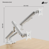 Green Soul Dual Monitor Gas Spring Stand Fits 13-32" Screen 9Kg Weight Capacity With USB A 3.0 & C Ports