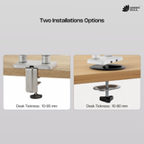 Green Soul Dual Monitor Gas Spring Stand Fits 13-32" Screen 9Kg Weight Capacity With USB A 3.0 & C Ports