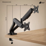 Green Soul Dual Monitor Gas Spring Stand Fits 13-32" Screen 9KG Weight Capacity
