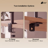 Green Soul Dual Monitor Height Adjustable Stand Fits 13-32" Screen 9Kg Weight Capacity