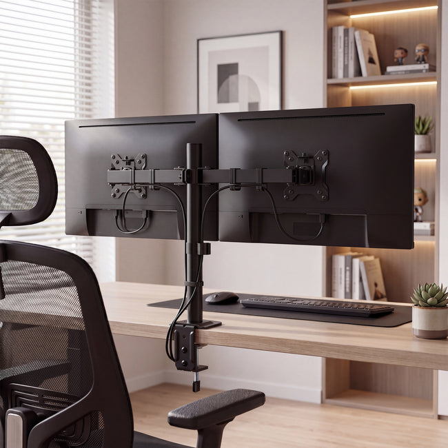 Green Soul Dual Monitor Height Adjustable Stand Fits 13-32" Screen 9Kg Weight Capacity