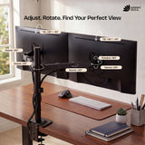 Green Soul Dual Monitor Height Adjustable Stand Fits 13-32" Screen 9Kg Weight Capacity
