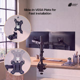 Green Soul Dual Monitor Height Adjustable Stand Fits 13-32" Screen 9Kg Weight Capacity