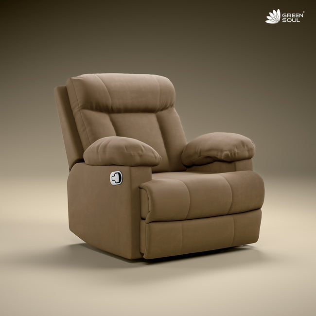 Green Soul  Cloud Single Seater Manual Recliner Sofa