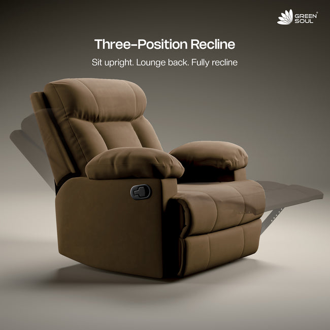 Green Soul  Cloud Single Seater Manual Recliner Sofa