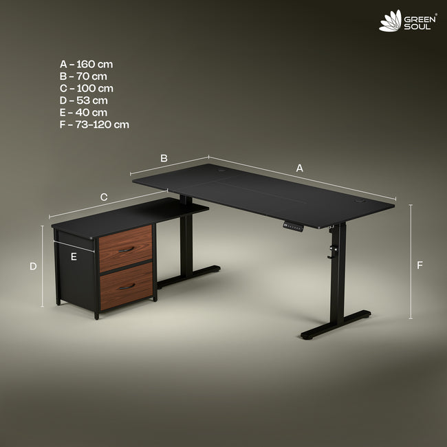 Green Soul Magnum L-Shape Electric Height Adjustable Table