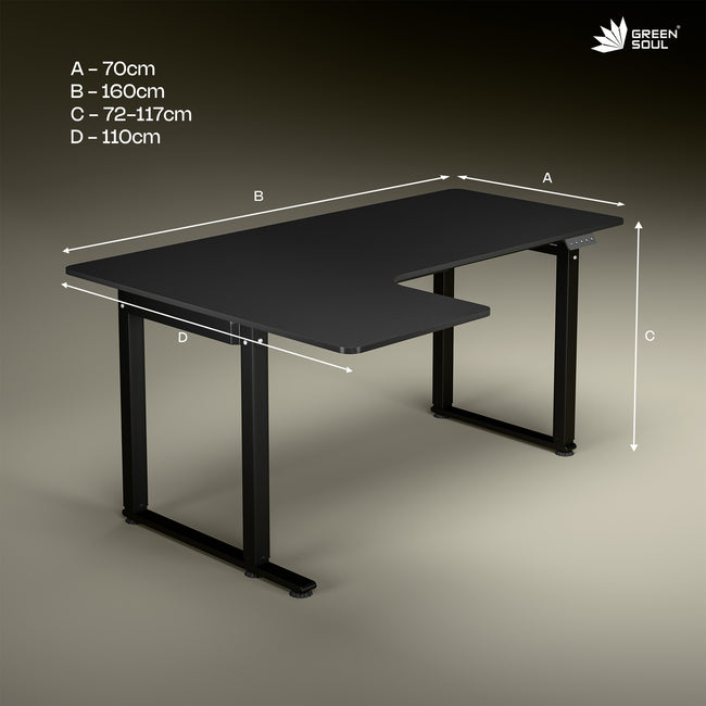 Green Soul Alex L Shape Electric Height Adjustable Table