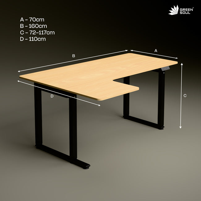 Green Soul Alex L Shape Electric Height Adjustable Table