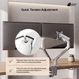 Green Soul Dual Monitor Gas Spring Stand Fits 13-32" Screen 9Kg Weight Capacity With USB A 3.0 & C Ports