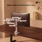 Green Soul Heavy Duty Single Monitor Gas Spring Height Adjustable Stand Fits 17-40" Screen 12Kg Weight Capacity