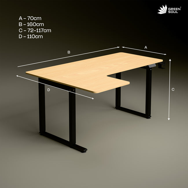 Green Soul Alex L Shape Electric Height Adjustable Table