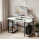 Green Soul Venture Metal Base Office Study Table with Keyboard Tray Monitor Riser