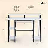 Green Soul Venture Metal Base Office Study Table with Keyboard Tray Monitor Riser