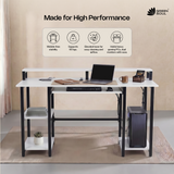 Green Soul Venture Metal Base Office Study Table with Keyboard Tray Monitor Riser