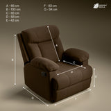Green Soul  Cloud Single Seater Manual Recliner Sofa