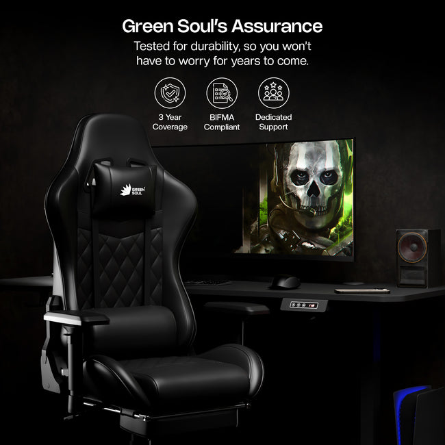 Green Soul Ghost Gaming Chair With Integrated Footrest