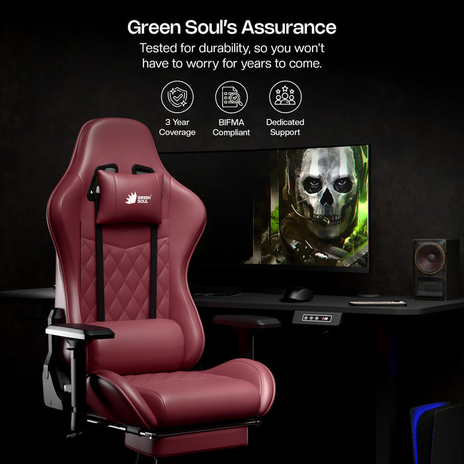 Green Soul Ghost Gaming Chair With Integrated Footrest