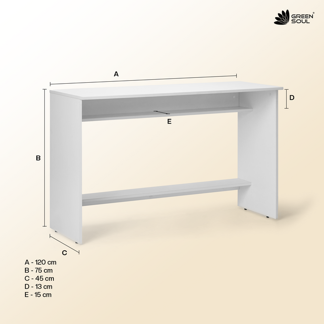 Green Soul Seine Study Table for Home & Office | 120cm | IS 3087 Certified