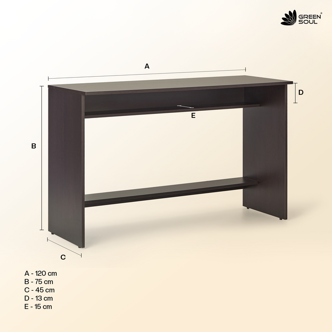 Green Soul Seine Study Table for Home & Office | 120cm | IS 3087 Certified