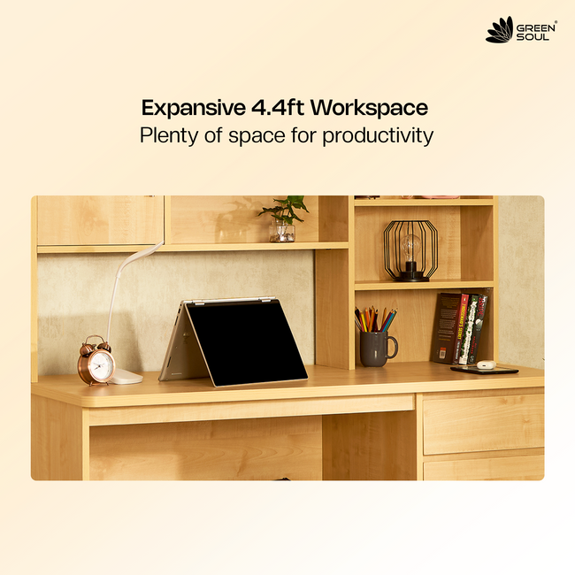 Green Soul Luxari Study Table for Home & Office – 4.4ft BIS Certified Engineered Wood