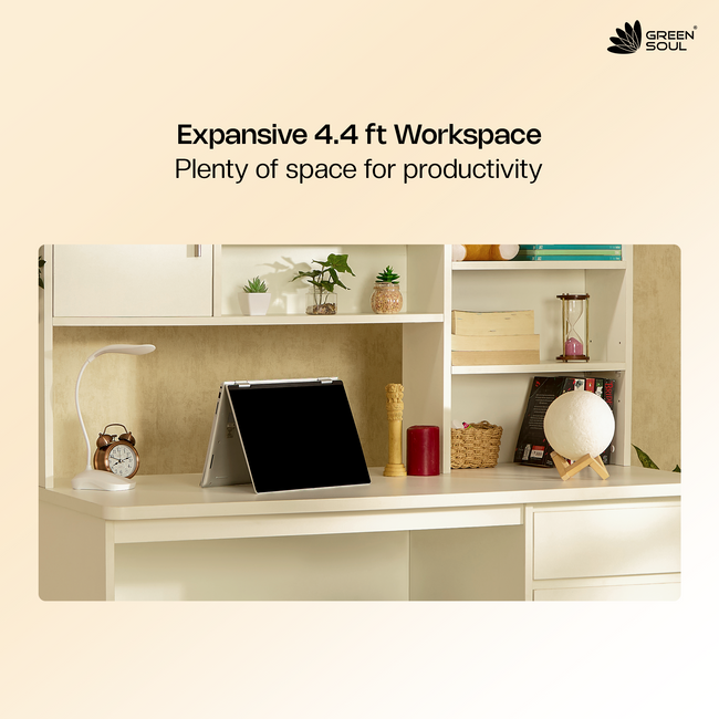 Green Soul Luxari Study Table for Home & Office – 4.4ft BIS Certified Engineered Wood