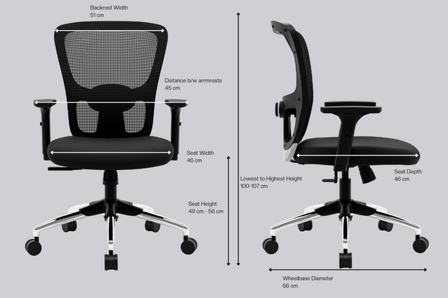 Green Soul Renewed Jupiter Lite Mid Back Mesh  Office Chair