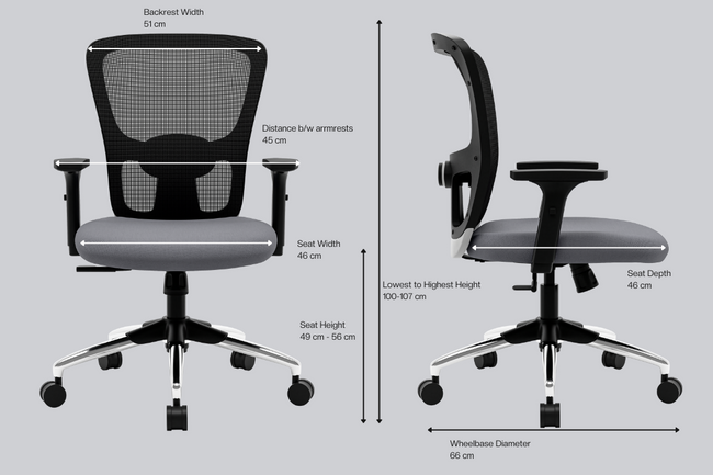 Green Soul Renewed Jupiter Lite Mid Back Mesh  Office Chair