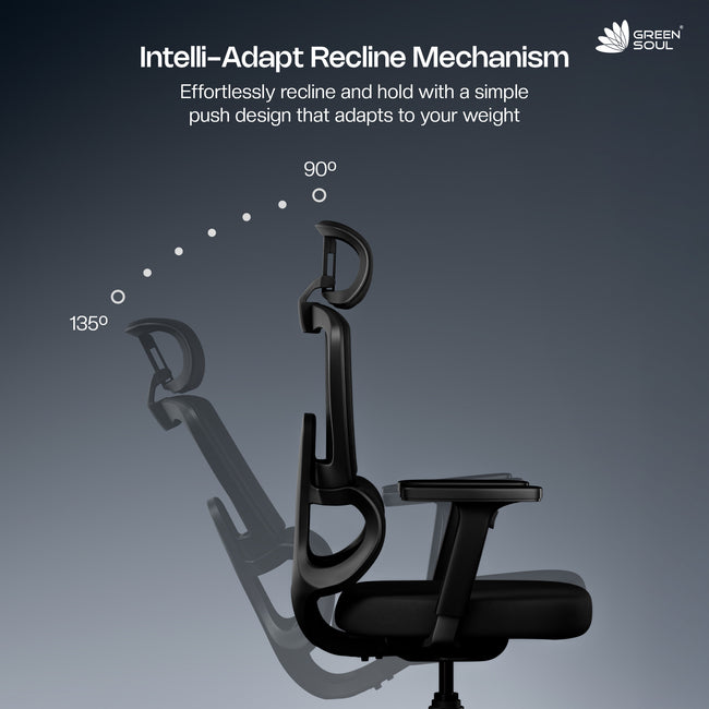 Green Soul Orion Ergonomic Office Chair with Dual Panel Backrest and Intelli-Adapt Auto-Weight Sensing Recline