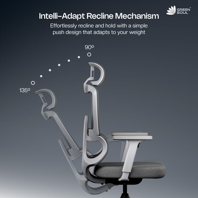 Green Soul Orion Ergonomic Office Chair with Dual Panel Backrest and Intelli-Adapt Auto-Weight Sensing Recline