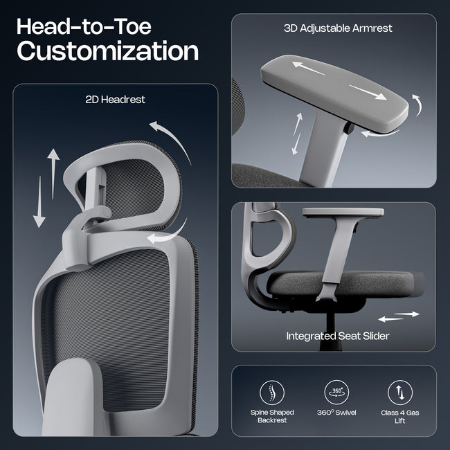 Green Soul Orion Ergonomic Office Chair with Dual Panel Backrest and Intelli-Adapt Auto-Weight Sensing Recline