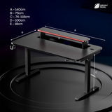 Phantom Gaming Height Adjustable Table | Smart Wire Routing | 15W Fast Wireless Charging| 25mm Thick Carbon Textured Top | Precision Motor High Speed Lifting
