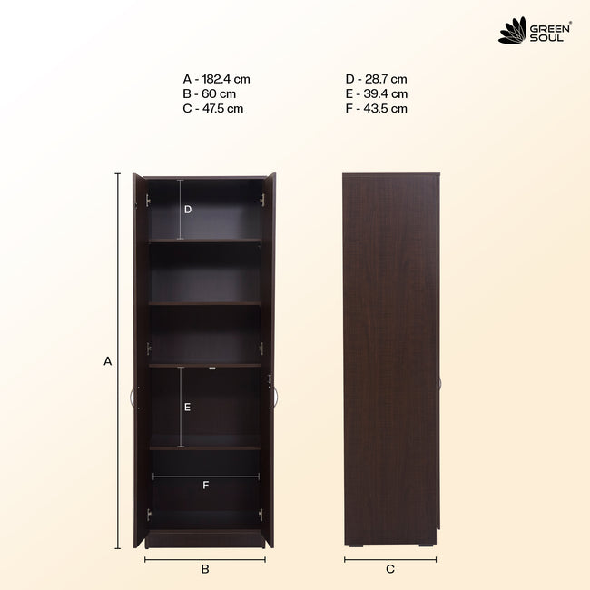 Green Soul Merlin 2-Door Wardrobe