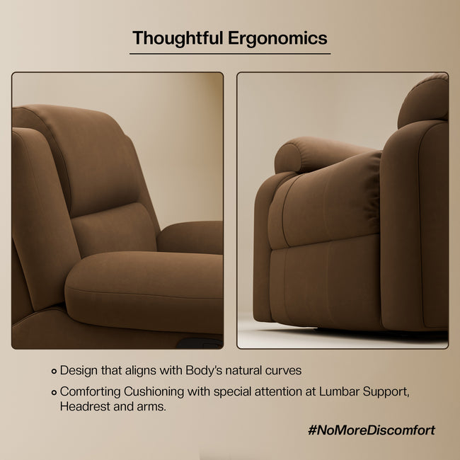 Comfy Rocking Revolving and Recline 1 Seater Recliner Sofa with Soft Suede Fabric