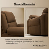 Comfy Rocking Revolving and Recline 1 Seater Recliner Sofa with Soft Suede Fabric