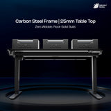 Phantom Gaming Height Adjustable Table | Smart Wire Routing | 15W Fast Wireless Charging| 25mm Thick Carbon Textured Top | Precision Motor High Speed Lifting