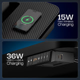Phantom Gaming Height Adjustable Table | Smart Wire Routing | 15W Fast Wireless Charging| 25mm Thick Carbon Textured Top | Precision Motor High Speed Lifting