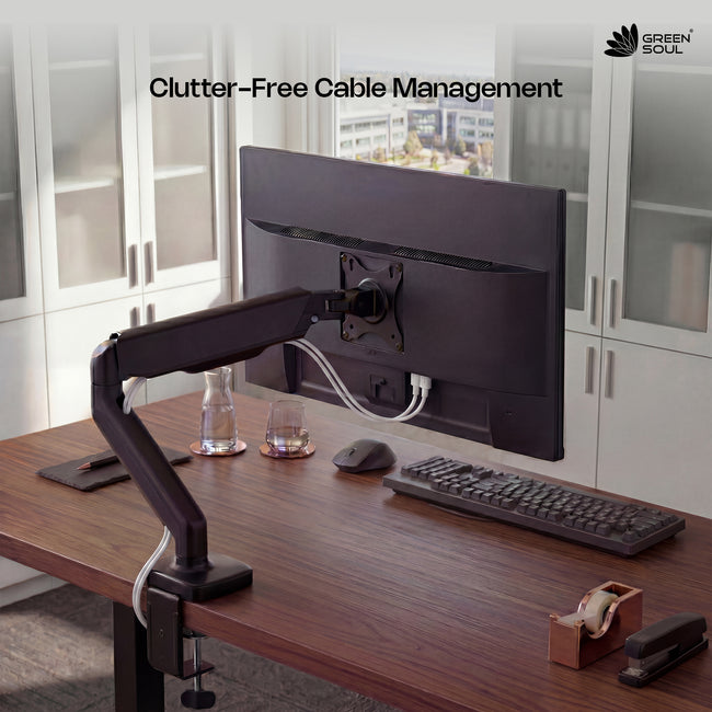 Green Soul Single Monitor Gas Spring Stand Fits 13-32" Screen 9Kg Weight Capacity