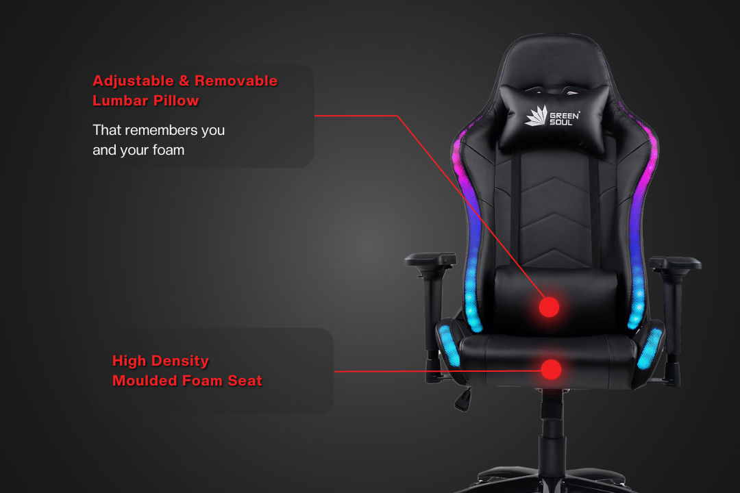Green Soul Thunder Gaming Chair with LED RGB Lights  Green Soul Ergonomics   