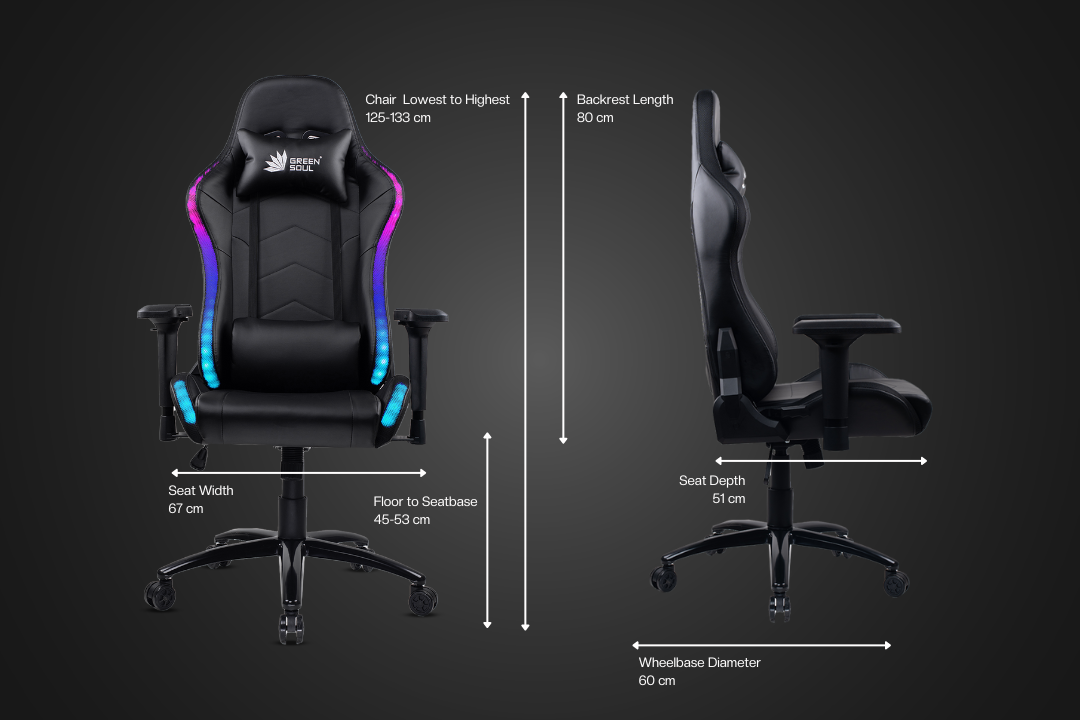 Green Soul Thunder Gaming Chair with LED RGB Lights  Green Soul Ergonomics   
