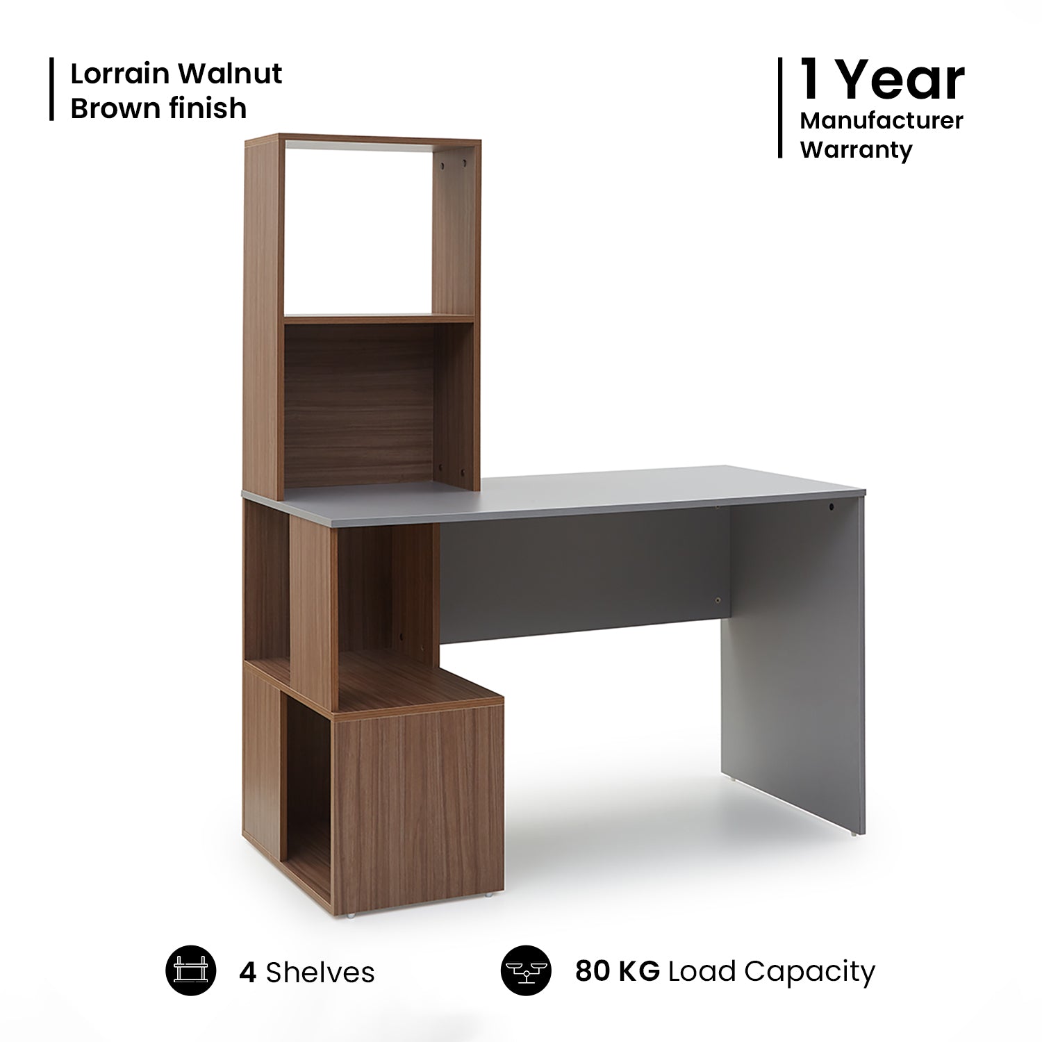 Buy Vermont Study Table - Gothic Grey Online - GreenSoul